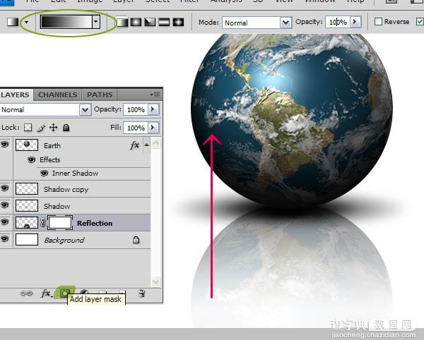 Photoshop cs4自带的3D工具制作逼真的地球22