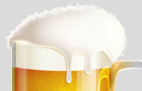 Photoshop制作一杯溢出泡沫的啤酒杯83