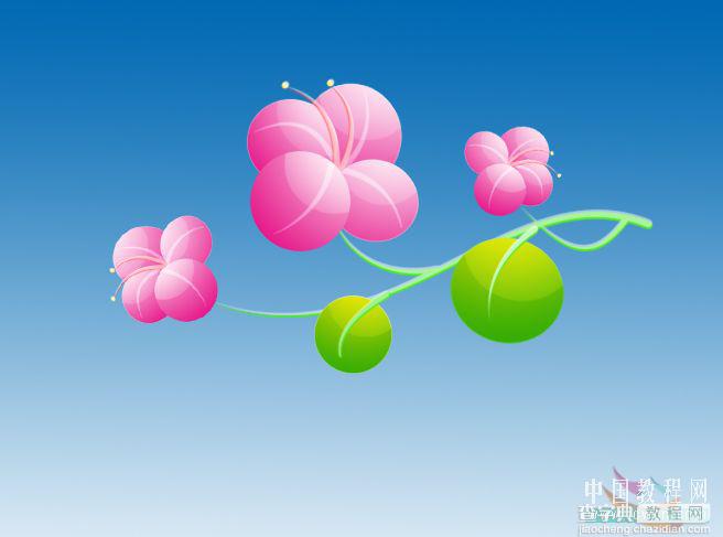 ps鼠绘漂亮的卡通粉色花朵教程1