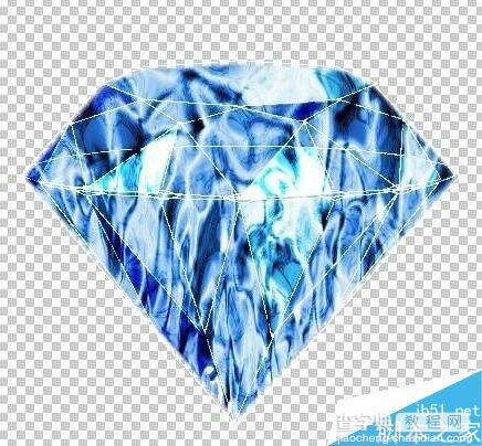 PS绘制金光闪闪的蓝色水晶钻石6