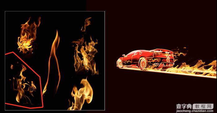 Photoshop设计打造出奔跑的超酷火焰汽车12