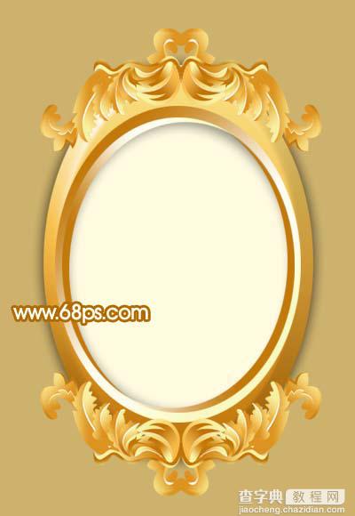 Photoshop 一款漂亮的金色花纹相框24