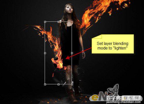 Photoshop为美女图片打造出超酷的火焰壁纸效果34
