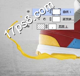 photoshop设计制作油漆装饰的耐克运动鞋广告海报8