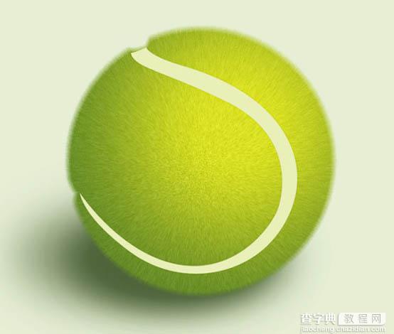 Photoshop制作一个毛茸茸的草绿色网球图标18