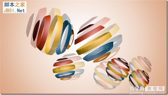 Photoshop设计时尚大气的3D彩色螺旋空中球体16