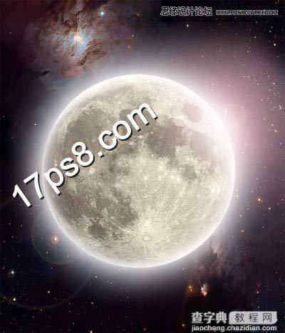 Photoshop设计制作紫色星球陨石围绕地球飞行壁纸9