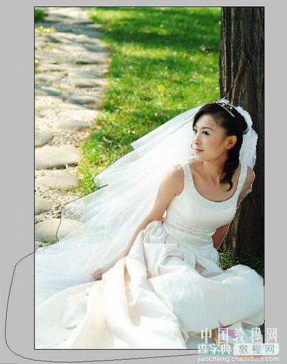 photoshop抠图教程 利用钢笔及橡皮工具抠出穿婚纱的新娘5