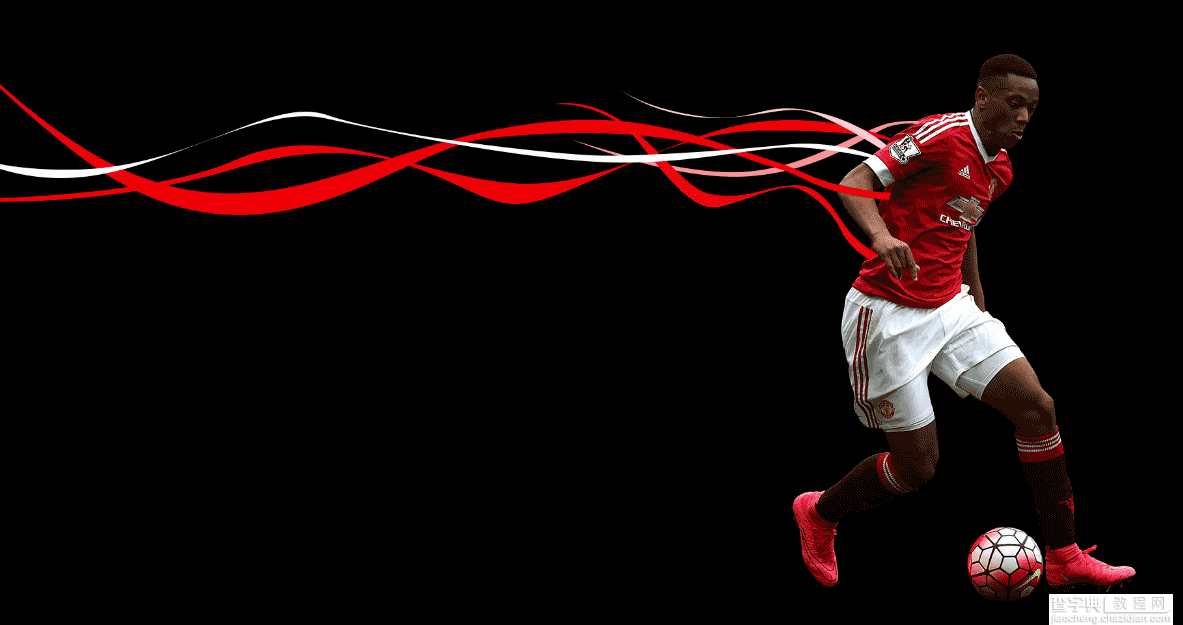 Photoshop设计创意拖影效果的红魔曼联主题壁纸12