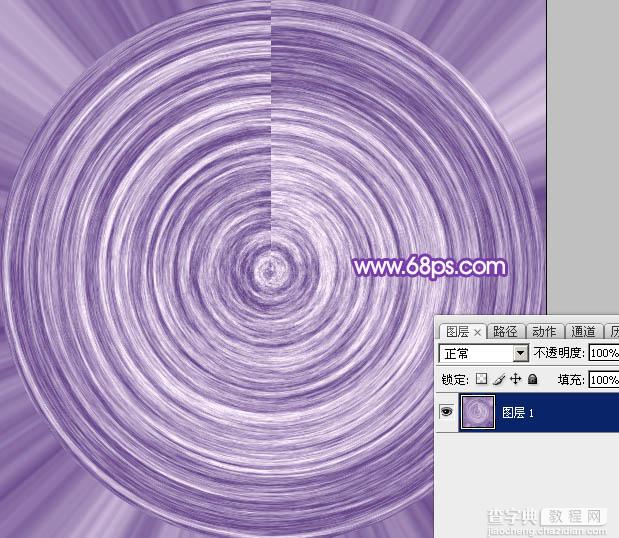 Photoshop设计制作梦幻的舞台上圆环形紫色星点光束11