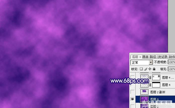 Photoshop打造逼真超酷的闪电紫色壁纸4