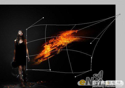 Photoshop为美女图片打造出超酷的火焰壁纸效果27
