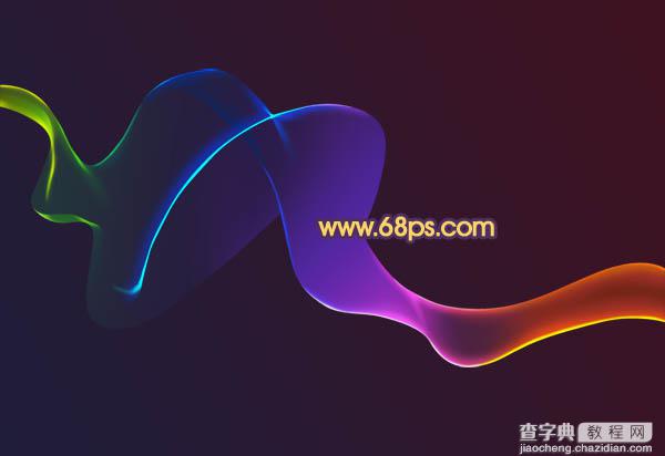 Photoshop打造飘逸的彩色艺术光束效果19