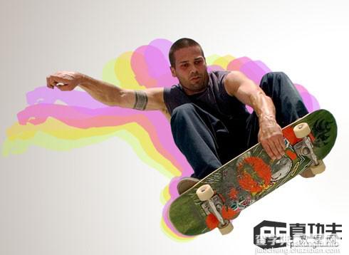Photoshop 绚丽动感的滑板运动海报16