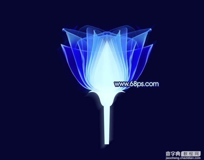 Photoshop打造出梦幻的蓝色光束玫瑰花朵26