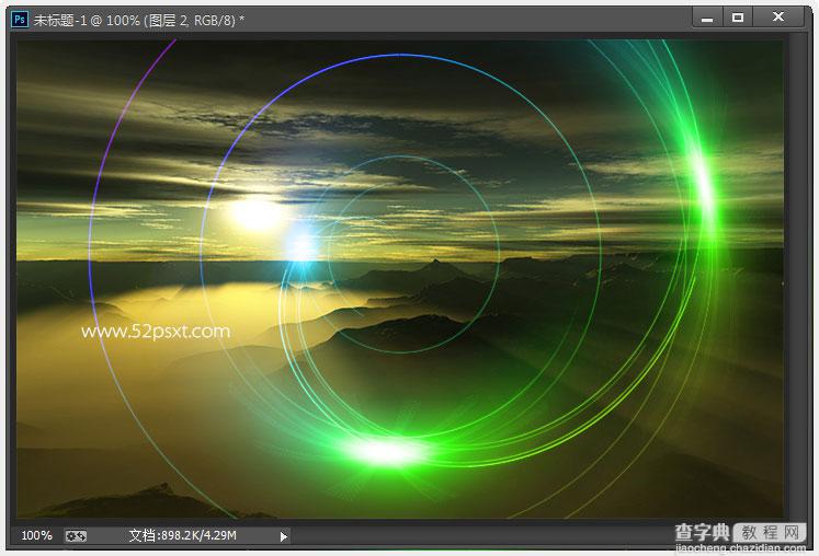 Photoshop利用滤镜和图层混合样式制作高光光圈15