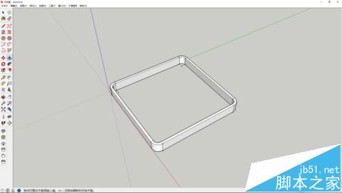 sketchup怎么画一个金属的圆角正方体环?1