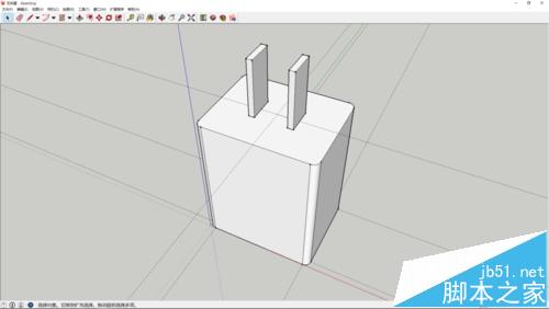 sketchup怎么绘制usb充电插头模型?10