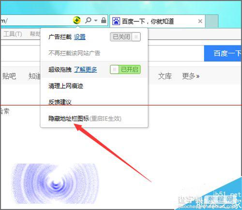IE浏览器地址栏中怎么取消和添加的360图标？2