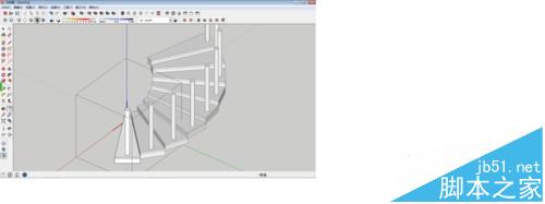 SketchUp2014怎么绘制画旋转楼梯?6