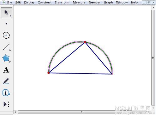 如何利用几何画板绘制半圆？几何画板制作圆台/度量圆半径/度量圆的周长步骤2