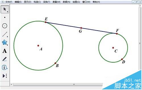 几何画板追踪中点的轨迹的实例教程2