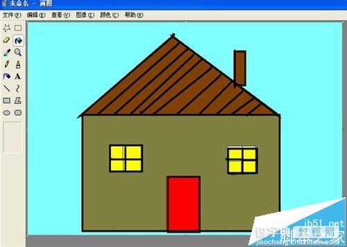 微软画图软件怎么绘制一座小房子?8