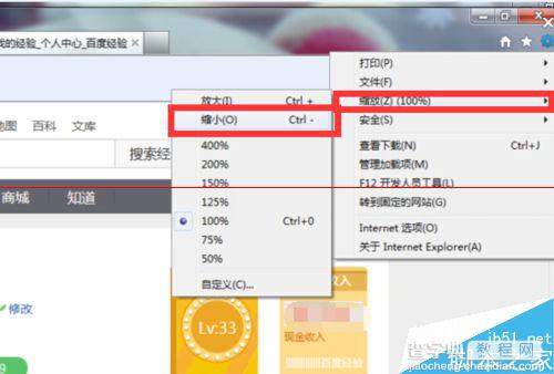 IE浏览器放大缩小网页的详细教程5