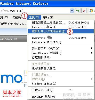 ie9重新打开已关闭的网页操作方法3