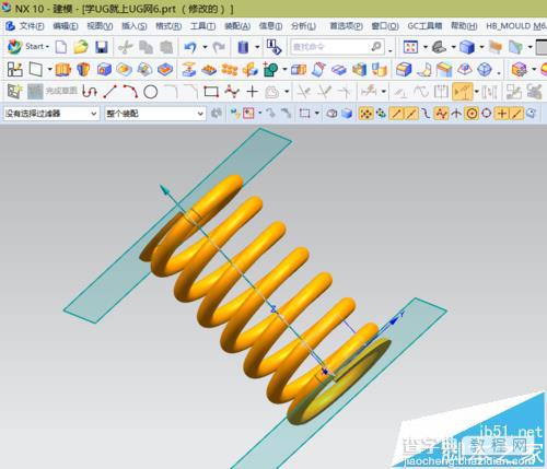 UG10.0怎么使用GC工具箱压缩弹簧模型?7