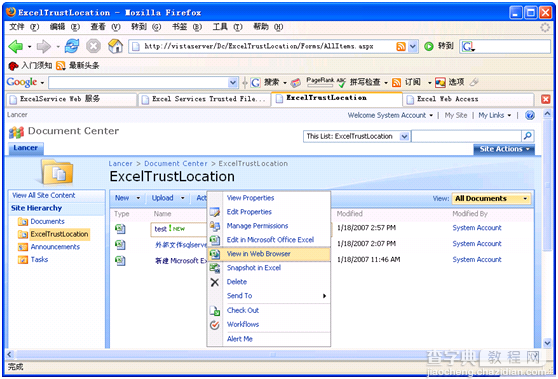 Excel Services OverView系列2 使用Excel Web Access技术在线浏览Excel工作薄7