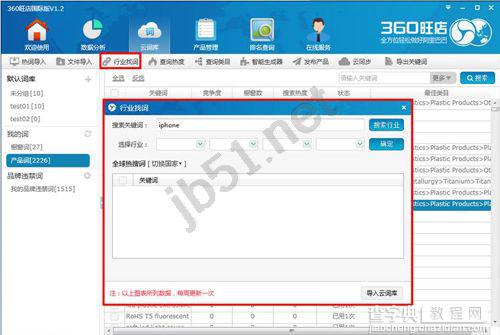 360旺店软件(国际版)查找行业热词图文教程1
