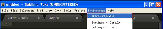 Sublimetext3安装Emmet插件步骤1