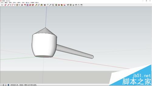 sketchup怎么画一个小锤子模型?1