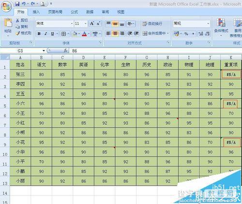 Excel表格显示的错误符号怎么去掉? excel批量去掉符号的教程1