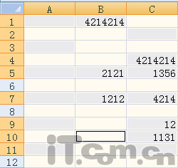 填充Excel中不连续的单元格的方法3