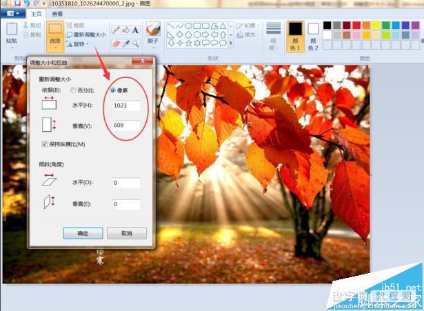 windows自带的画图工具怎么剪切调整图片大小?8