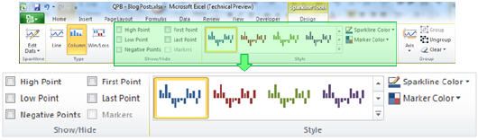 Excel 2010 中格式化的波型图详解2