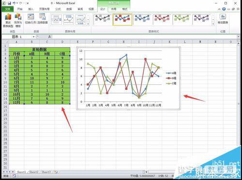 Excel2010怎么制作分层折线图? excel分层折线图的制作方法1