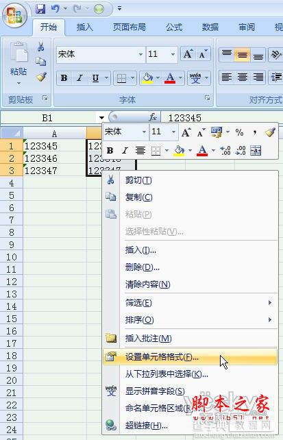 Excel2007数字格式和文本格式相互转换技巧1