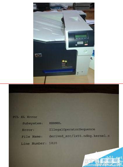 惠普CP5225 / 5220打印机报错，打印出通信错误文字的解决办法1