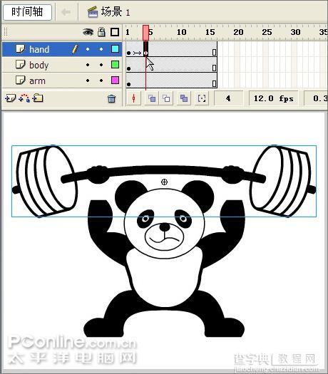 Flash实例教程：熊猫也能举重30