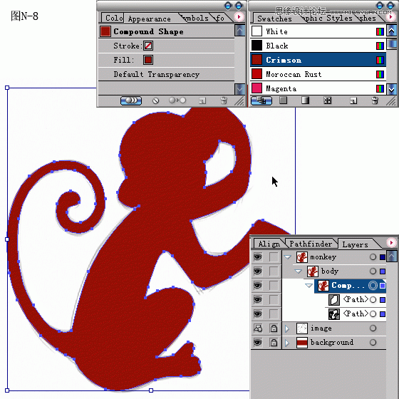 用Illustrator制作红色风格的2004猴年贺卡9