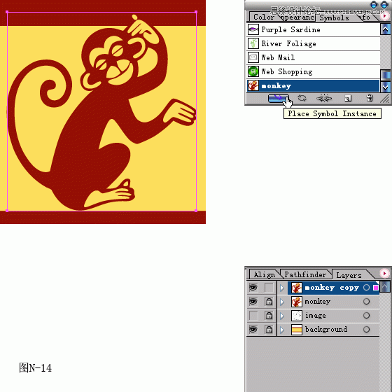 用Illustrator制作红色风格的2004猴年贺卡15
