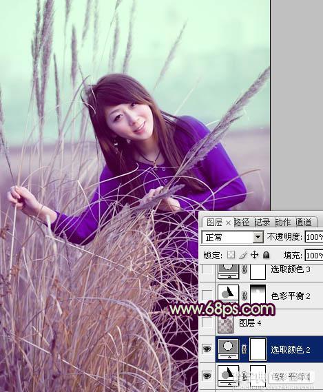 Photosho将外景人物图片添加上流行的日韩淡褐色19