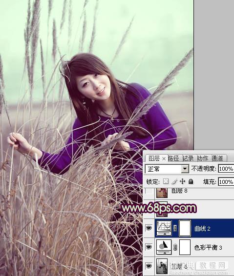 Photosho将外景人物图片添加上流行的日韩淡褐色27