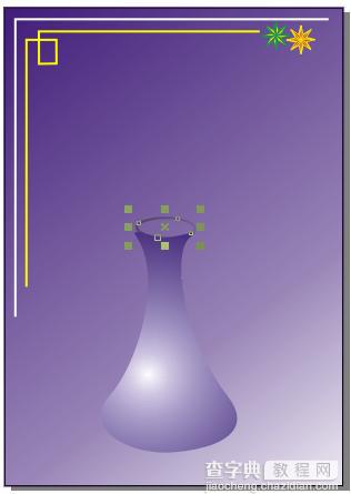 CDR绘制插鲜花的紫色花瓶20