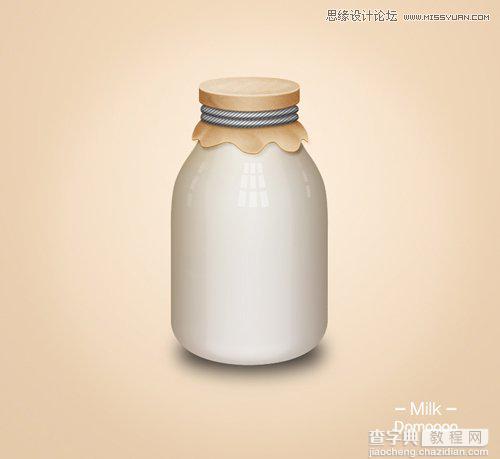 Photoshop鼠绘超逼真的立体玻璃奶瓶效果图1