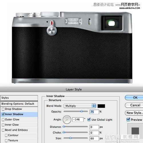 Photoshop创建富士X100相机图标的制作教程46