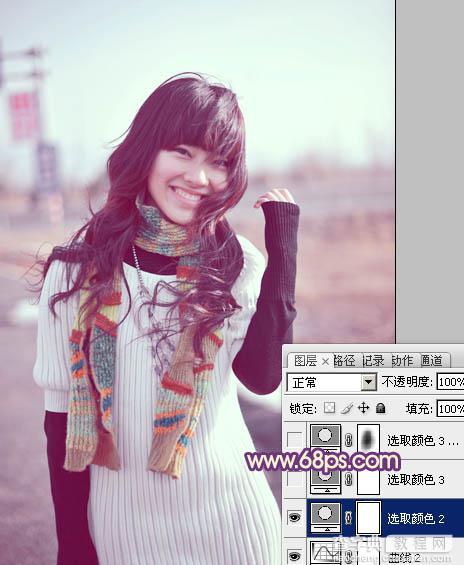 Photoshop将写真人物图片增加温暖橙紫色效果23
